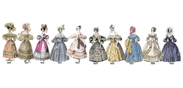 Evolving fashion in the 1830s