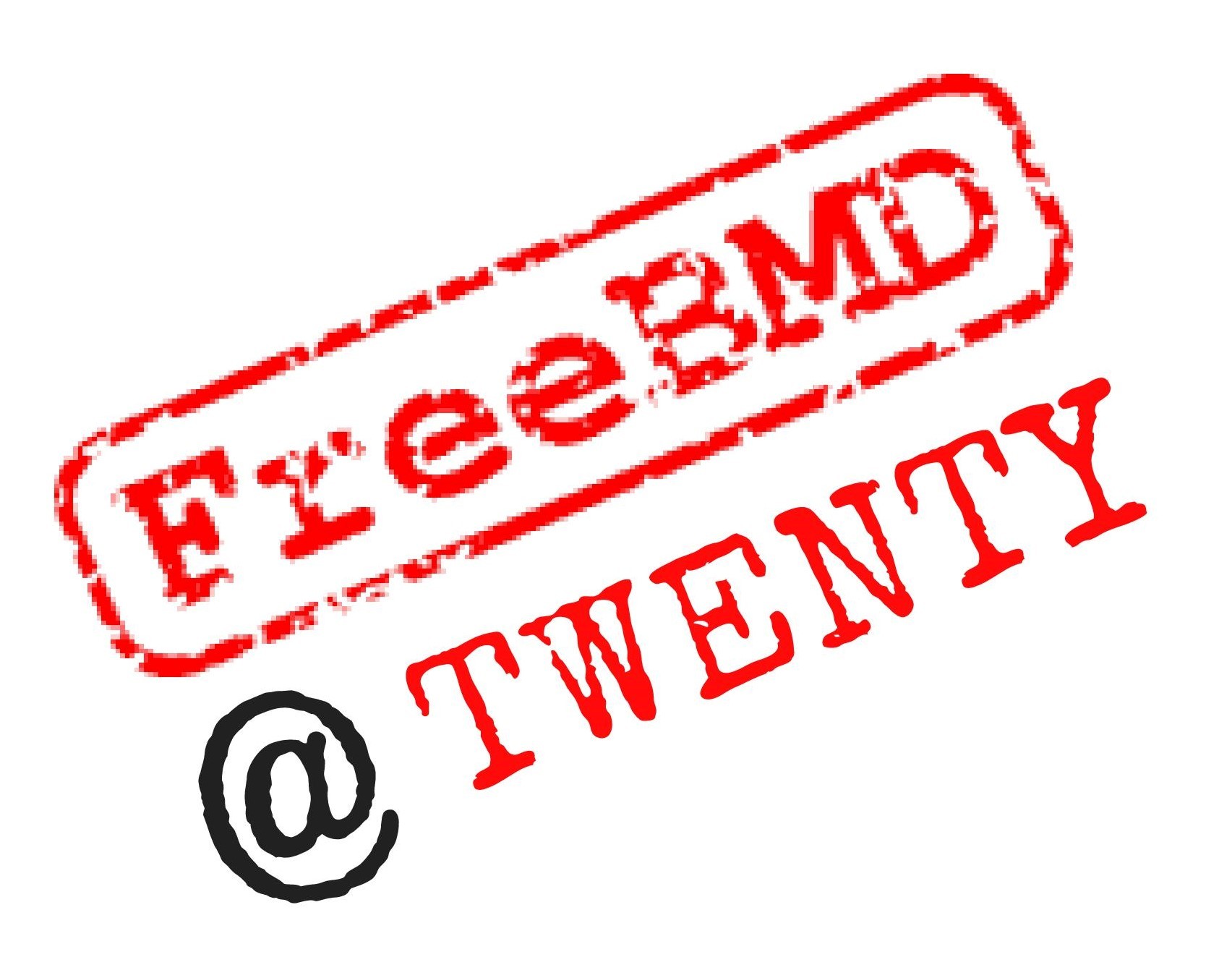 FreeBMD 20th anniversary logo