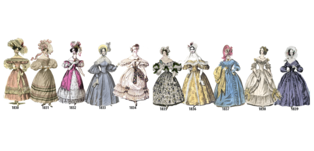 Evolving fashion in the 1830s