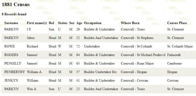 Parkin 1881 census