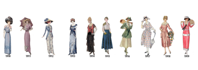 Women in various styles of summer dresses, 1910s - NYPL Digital Collections