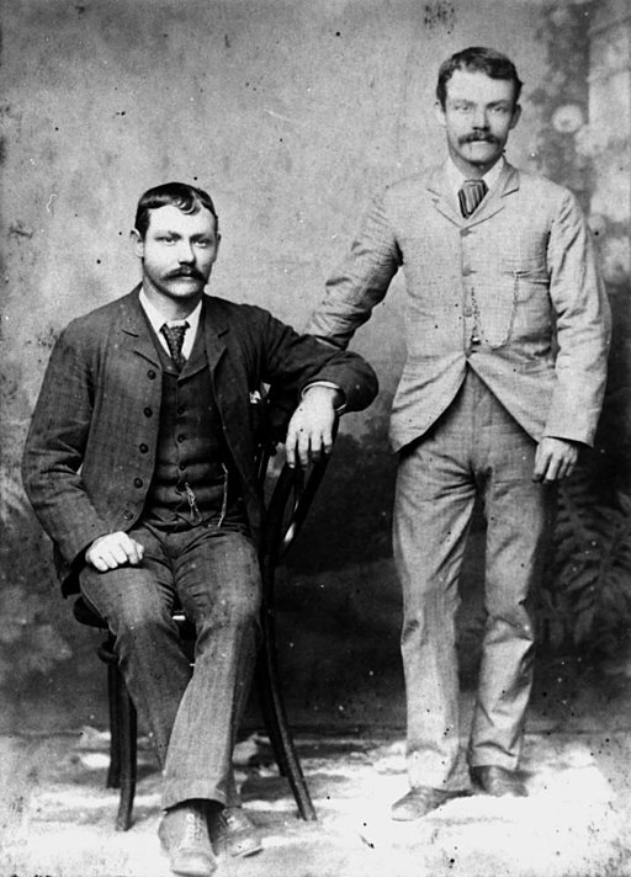 Two men posing for a portrait, 1880-1890 Two men posing for a portrait, 1880-1890